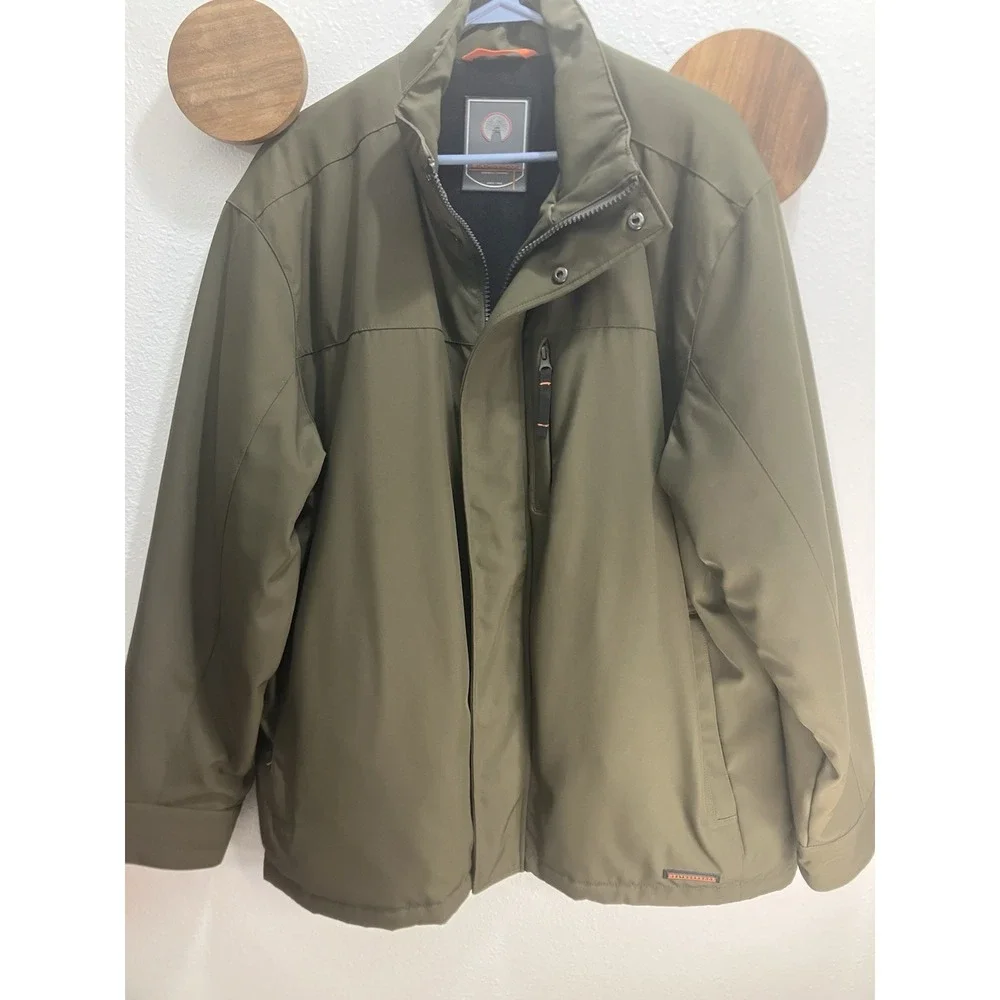 Mens‎ Weatherproof Garment Co. Water & Wind Resistant  Jacket Olive Green Large